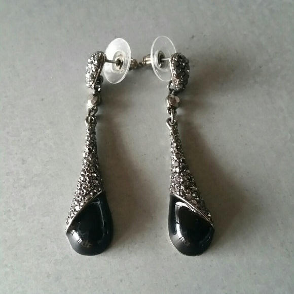 FINAL LOT Bundle 3 Black Silver Drop Earrings - Picture 5 of 5